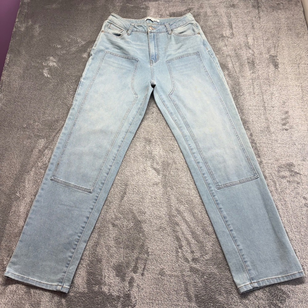 Celebrity Pink Carpenter Jeans‎ Women 7/28 Light Blue Good High Rise Utility Zip